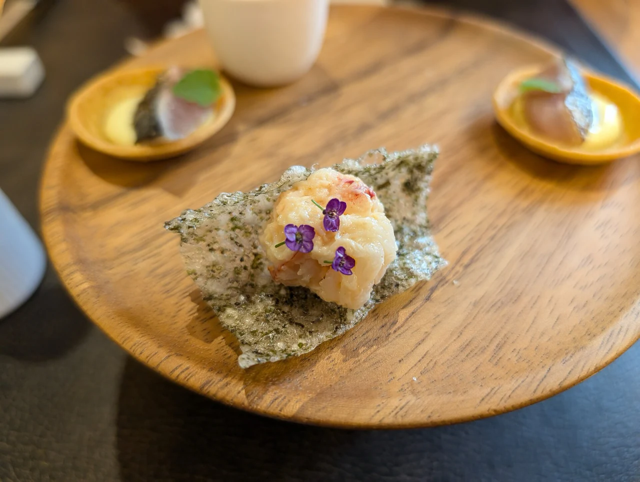 A fine-dining amuse-bouche, delicately plated