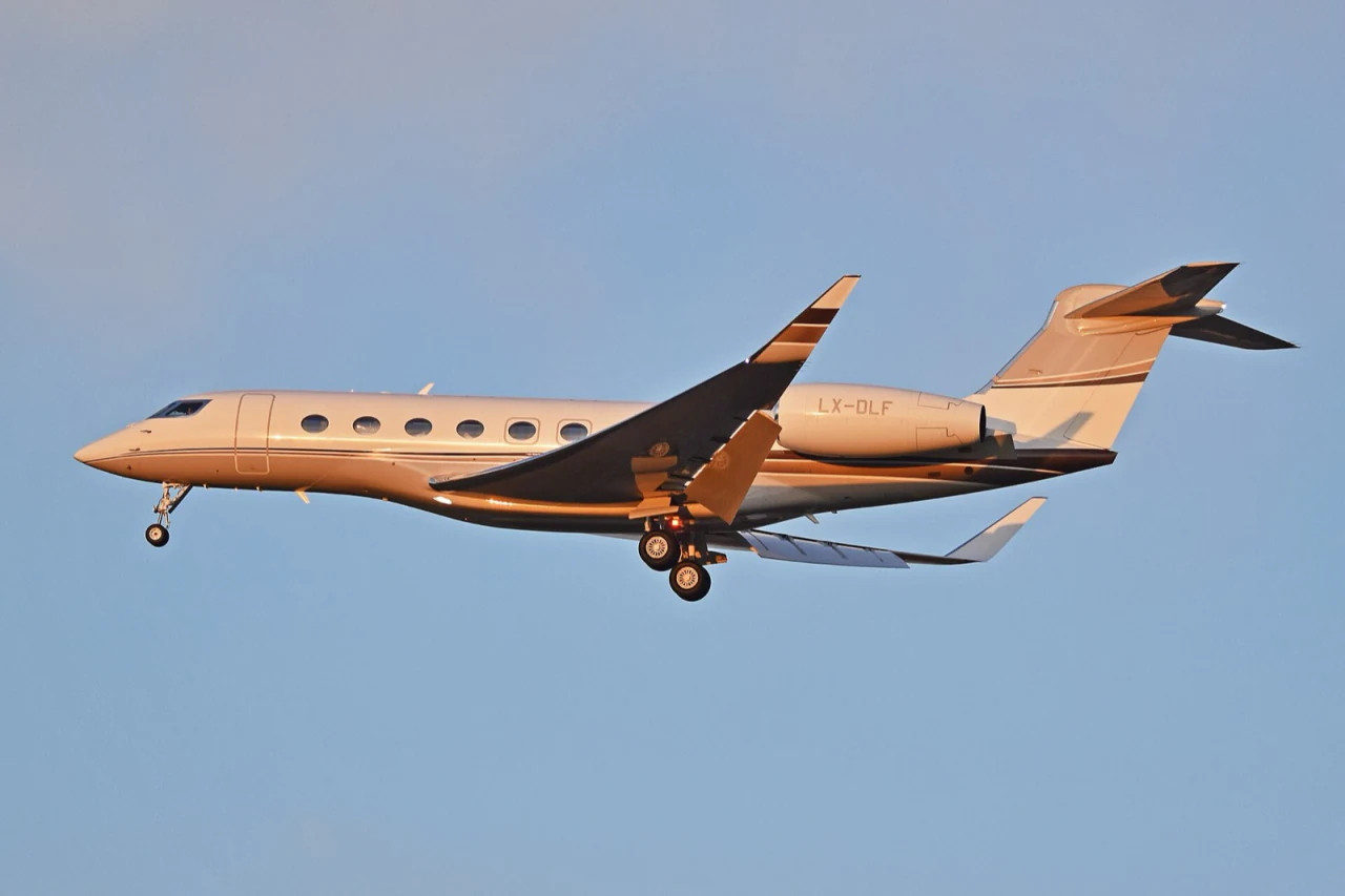 A private jet in golden-hour light