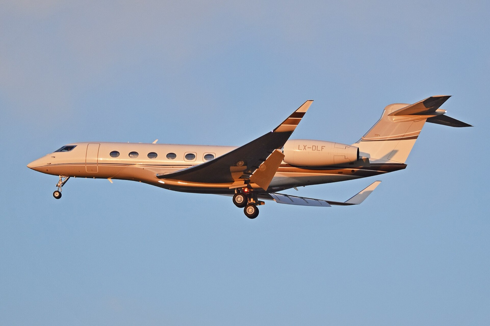 A private jet in golden-hour light